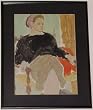 Seated Woman, Original Oil Painting on Paper By Carmel Art Association Artist Victor Di Gesu - Framed Artwork