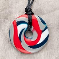 Teething Bling Red, Blue & Silver