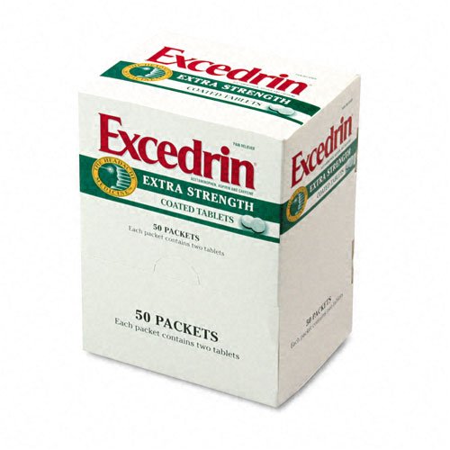 PhysiciansCare : Extra-Strength Excedrin Pain Reliever Refill, 50 Two-Packs per Box -:- Sold as 2 Packs of - 50 - / - Total of 100 Each