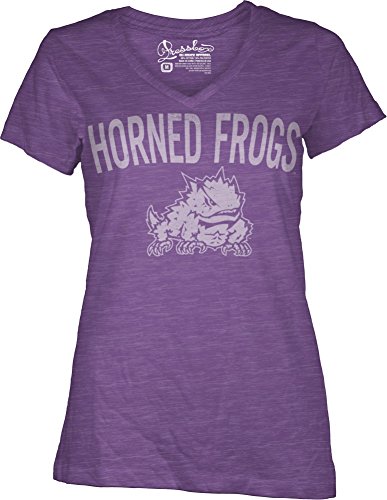 NCAA TCU Horned Frogs Junior's Vintage Arch Short Sleeve T-Shirt, Medium, Purple