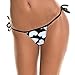 Sexy Women's Black Tie Sides T Back Bikini Thong Bottom