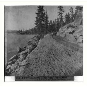 Historic Print (L): Lake Tahoe, Calif. - view from Sierra Rocks, eastern shore looking north toward Rocky Po