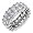 Michael Valitutti Created Ruby, Modern Squared Baguette Diamond Cut Signity® Stone CZ Eternity Ring in Sterling Silver - SIZE 5