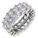 SAVE 70% Modern Squared Baguette Diamond Cut Signity Stone Cubic Zirconia & Created Ruby in Sterling Silver Classic Eternity Ring by Designer Michael Valitutti - OVERSTOCK Clearance Sale!
