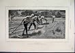 1875 Mowers Men Working Field Scythe Country Scene