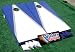 White & Royal Blue Custom Painted Cornhole Bag Toss Game Set