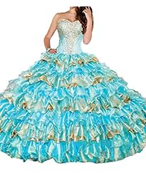  Organza/Satin  Lace-Up Beaded Natural   Waistline  Ball Gown Quinceanera Dress  With Ruffles