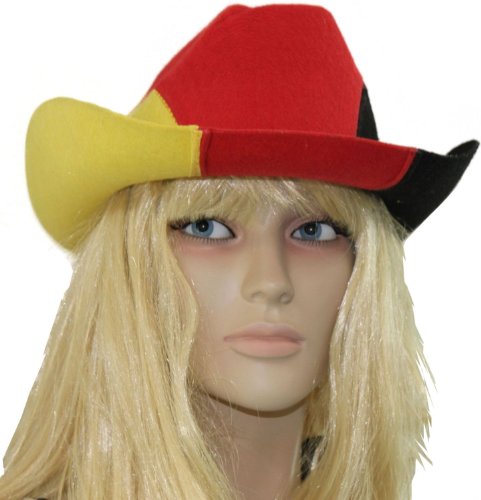Idena 950783 - Cowboy Hut Deutschland Universalgr&ouml;&szlig;e, schwarz / rot / gelb Preisvergleich