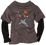 City Threads Boys 8-20 Space Twofer Shirt, Charcoal, 12