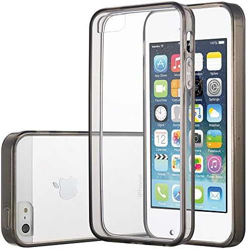 iPhone SE Case, iPhone 5S Case, GearDawn [PC + TPU] Transparent Ultra-Slim Protective Light-Weight Shock-Absorption TPU Bumper and Anti-Scratch [Crystal Clear] Back For Apple iPhone SE/5/5S (Gray)