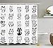 Ambesonne Cat Shower Curtain, Hand Drawn Sketchy Cats with Happy Face Gestures Comic Creatures Funny Art Print Image, Cloth Fabric Bathroom Decor Set with Hooks, 75