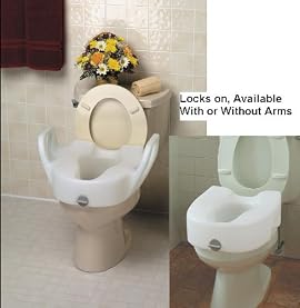 Elevated Toilet Seat, Lock-On, Elongated or Standard Bowl, BathSafe