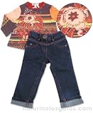Kenzo Print Cotton Top Adjustable Jeans Set