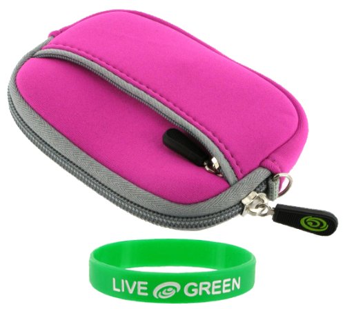 rooCASE Neoprene Sleeve (Magenta) Carrying Case Pentax Optio W80 Waterproof Digital Camera Cardinal Red