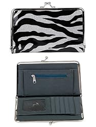 Beautiful Zebra Print Snap Clutch Evening Wallet Purse