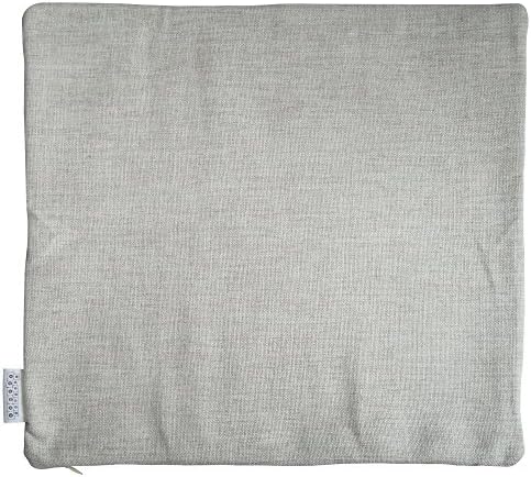 Canvas Comfort Solid Cotton Linen Square Decorative Throw Pillow Covers - Indoors or Outdoors Cushion Cases, 18" x 18", Beige/White/Black, Kitten