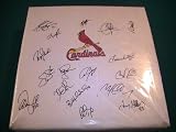 2010 ST LOUIS CARDINALS TEAM SIGNED AUTOGRAPHED BASEBALL BASE MARK MCGWIRE, MATT HOLLIDAY, CHRIS CARPENTER COA + PROOF PHOTO