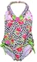 Kate Mack Little Girls' Leopard and Rose One Piece Bathing Suit 4 5
