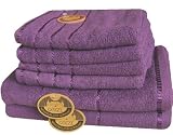 6tlg. Handuch-Set BERLIN - 470g/m² Qualität, lila
