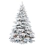 Barcana 8-Foot Prestige Flocked Silver Tip PE/PVC Ready-Trim Christmas Tree with 700 Clear Mini Lights