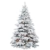 Barcana 8-Foot Prestige Flocked Silver Tip PE / PVC Ready-Trim Christmas Tree With 700 Clear Mini Lights