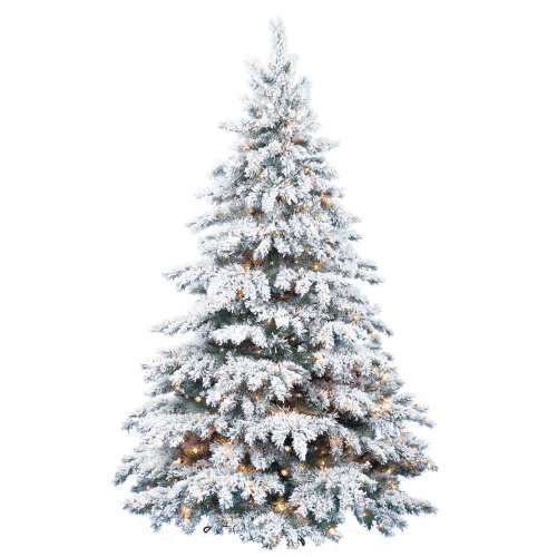 Barcana 8-Foot Flocked Silver Tip 700 Clear Mini Light Prestige Christmas Tree