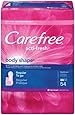 Carefree Body Shape Fresh Scented, 54 Count (Pack of 2)