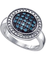 0.20CT BLUE DIAMOND CLUSTER RING