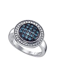 0.20CT BLUE DIAMOND CLUSTER RING