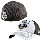 New Era Chicago Blackhawks Black-White 2010 NHL Stanley Cup Champions Official Locker Room Flex Fit Hat (One Size)