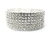 Silvertone Seven Row Rhinestone Stretch Bracelet Fashion Jewelry