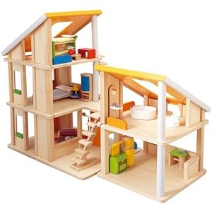 Plan Toy Chalet Doll House with Furniture by Plan Toys
