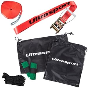 Slackline - Set para práctica de slackline con protector para árboles y cuerda de seguridad