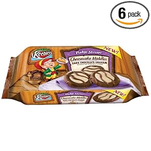 Fudge Shoppe Cheesecake Middles Dark Chocolate Graham, 9.5-Ounce Boxes (Pack of 6) by Keebler
