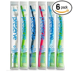 Preserve Toothbrushes, Ultra Soft Bristles, 6-Count Package