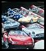 Stingray (4 Chevy Corvettes) Gold Wood-Mounted Art Poster Print - 22