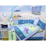 SoHo Designs Deep Sea Aquarium Baby Crib Nursery Bedding Set, 10 Piece