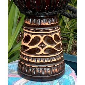 Deep-Carved African-Style Djembe Drum, Antique Chocolate- 19