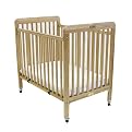LA Baby Contemporary Style Portable Crib for Institutional Use, Natural
