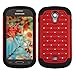 MYBAT Luxurious Lattice Dazzling Total Defense Protector Cover for Samsung T399 Galaxy Light - Retail Packaging - Red/Black