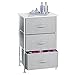 mDesign Fabric 3-Drawer Storage Organizer Unit for Closet, Bedroom, Entryway - Gray