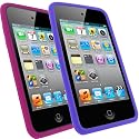 iGadgitz Silicone Skin Case Cover Bundle in Pink and Purple for Apple iPod Touch 4th Generation 8gb, 32gb, 64gb + Screen Protector