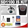 Canon PowerShot SD1100IS 8MP Digital Camera with 3x Image Stabilized Zoom (Silver) + 2GB Cameta Bonus Accessory Kit