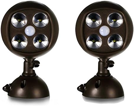 Mighty Power Wireless Motion Sensor 4 Ultra Bright CREE LED Spotlight, Weatherproof, Brown (2)