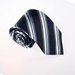 Blue Stripes Woven Silk Tie Present Box Set Navy Personalized Gift T8055