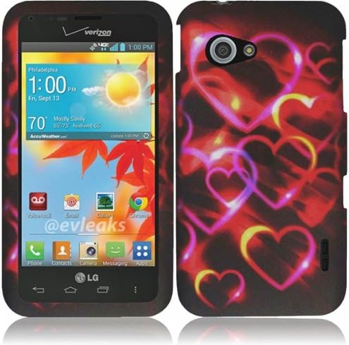 For LG Enact VS890 Cover Case (Colorful Hearts)