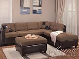 Acme Furniture Industry 10108 Milano Left Facing Sectional Sofa in Saddle Easy Rider and Espresso Bycast PU