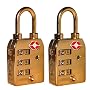 2 x High Security 3-Dial TSA Combination Luggage Locks With SEARCHCHECK (GOLD)