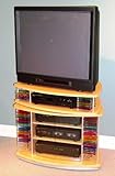 Metal Beech Tv Media Cart With Swivel Top