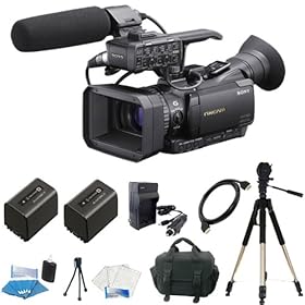 Sony HXR-NX70U NXCAM Compact Camcorder with 1920 x 1080 60/24p Full HD, 96GB Flash Memory + (2Pcs)Original Sony NP-FV70 Battery + Charger + Power Accessory Kit